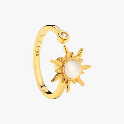 Sun Ring for Anxiety Sterling Adjustable