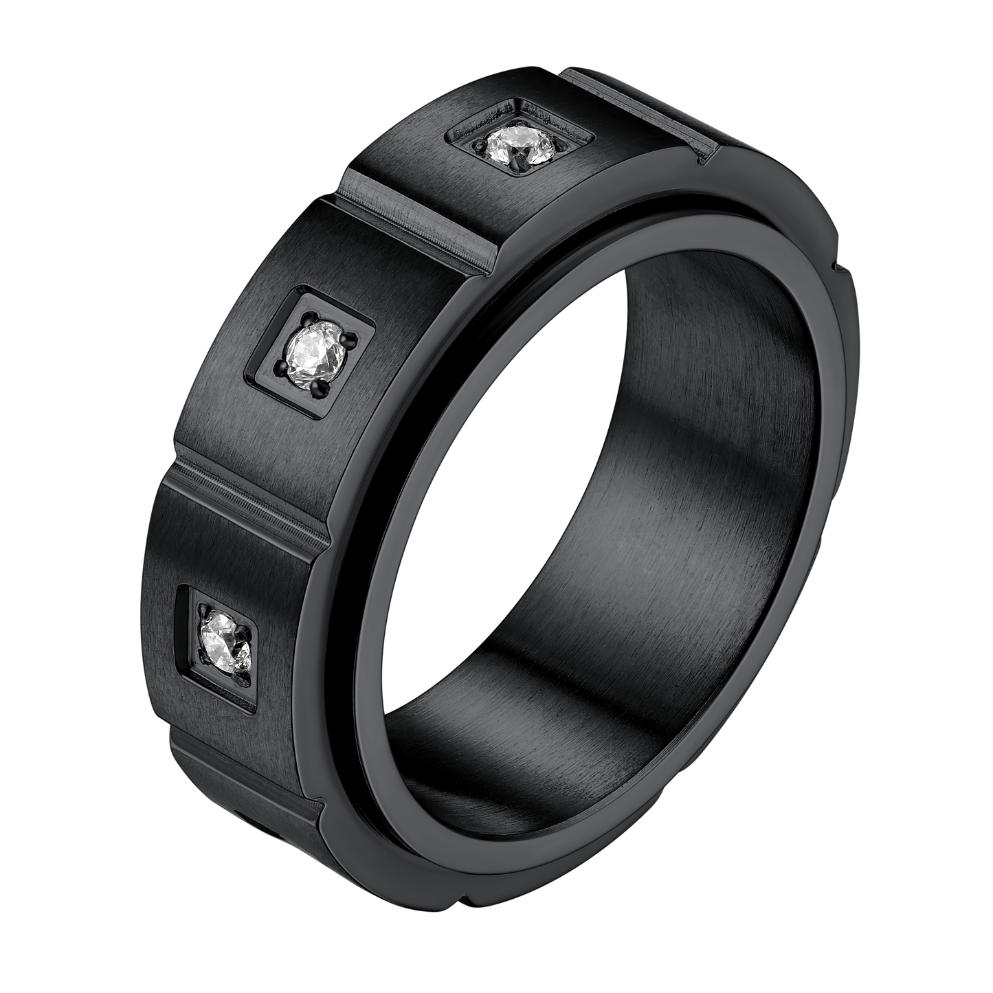 Zircon Fidget Ring for Anxiety Stainless Steel