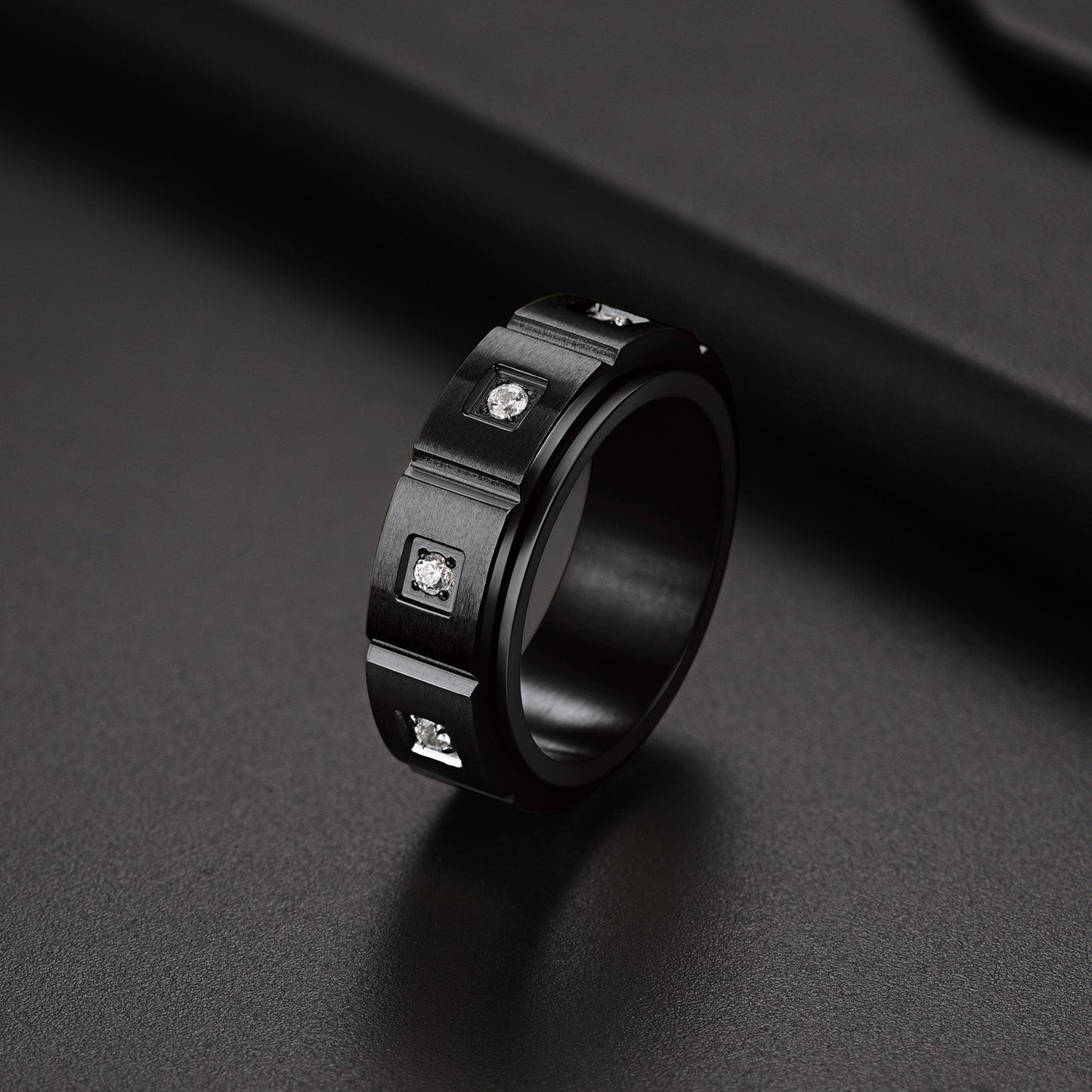 Zircon Fidget Ring for Anxiety Stainless Steel