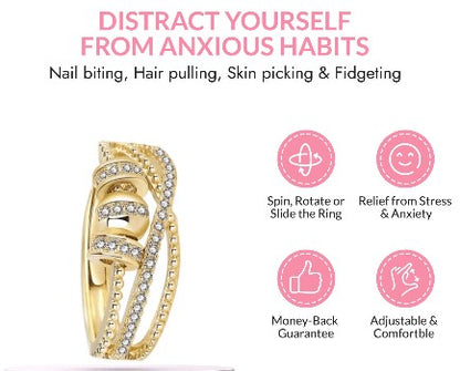 Gold Plated Fidget Spinner Ring