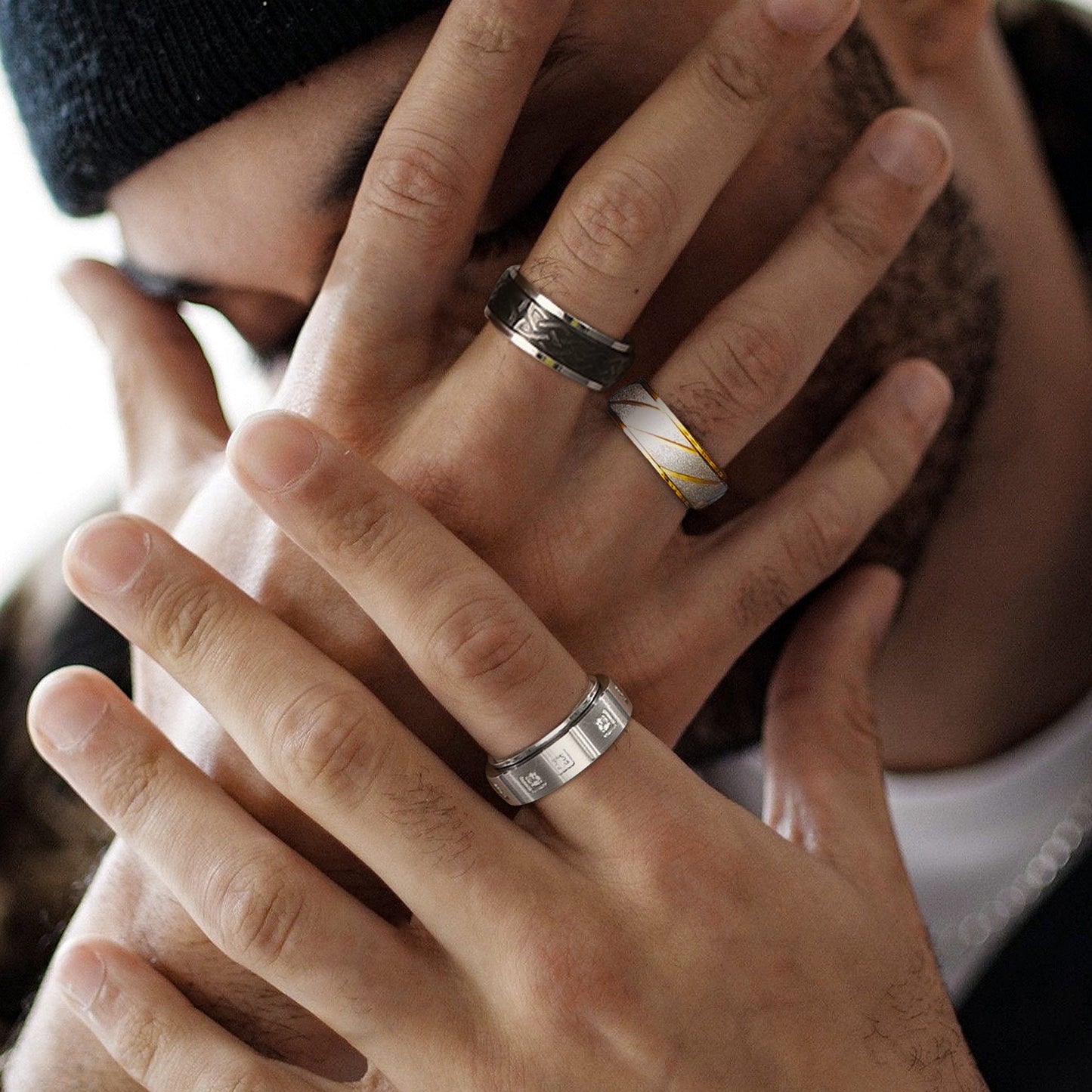 Zircon Fidget Ring for Anxiety Stainless Steel