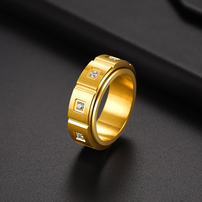 Zircon Fidget Ring for Anxiety Stainless Steel