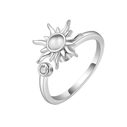 Sun Ring for Anxiety Sterling Adjustable