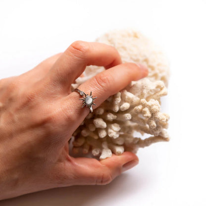 Sun Ring for Anxiety Sterling Adjustable