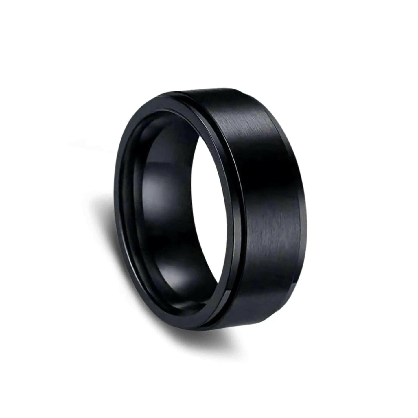 Black Fidget Rotating Spinner Ring