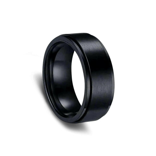 Black Fidget Rotating Spinner Ring