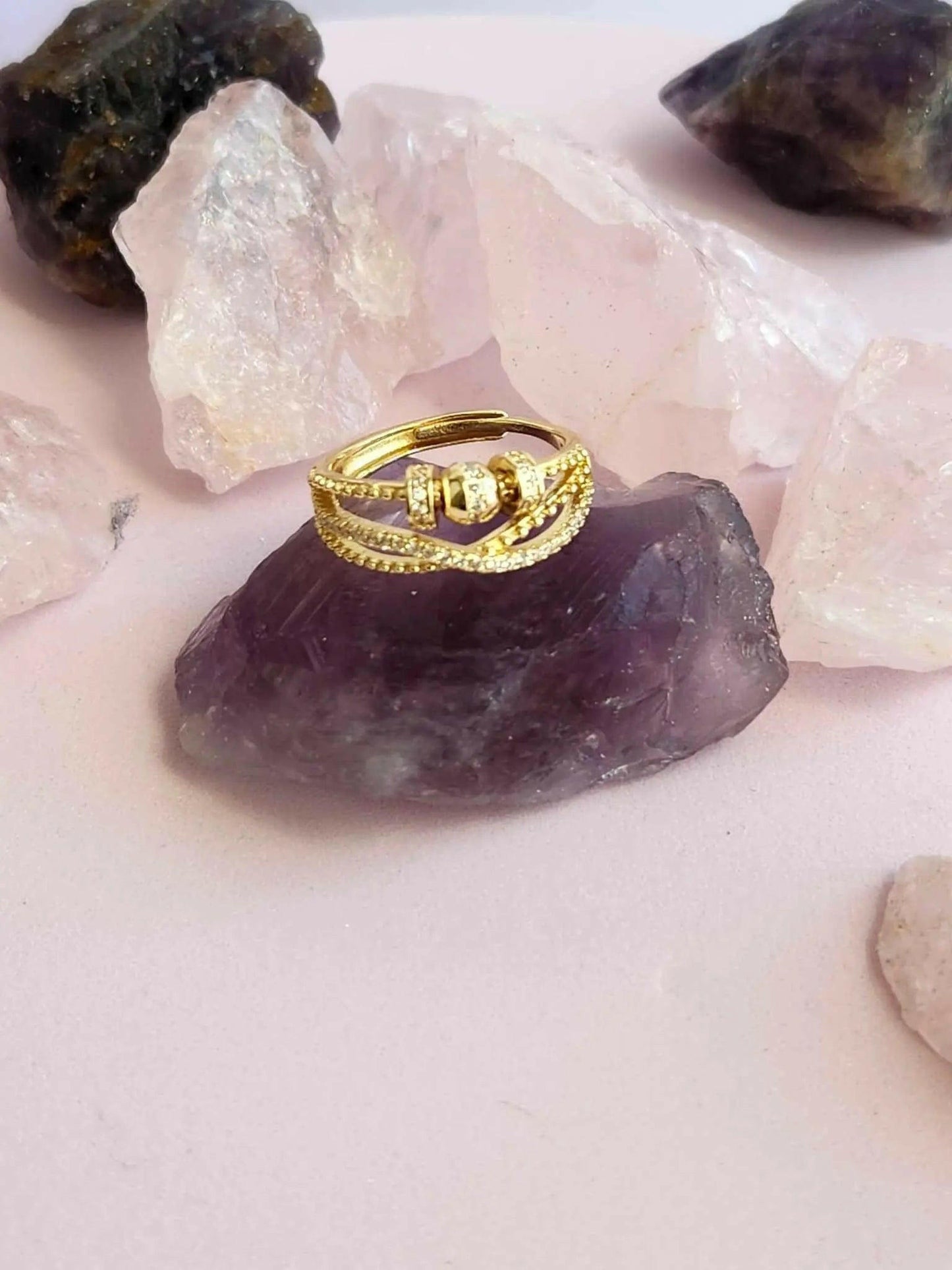 Gold Plated Fidget Spinner Ring