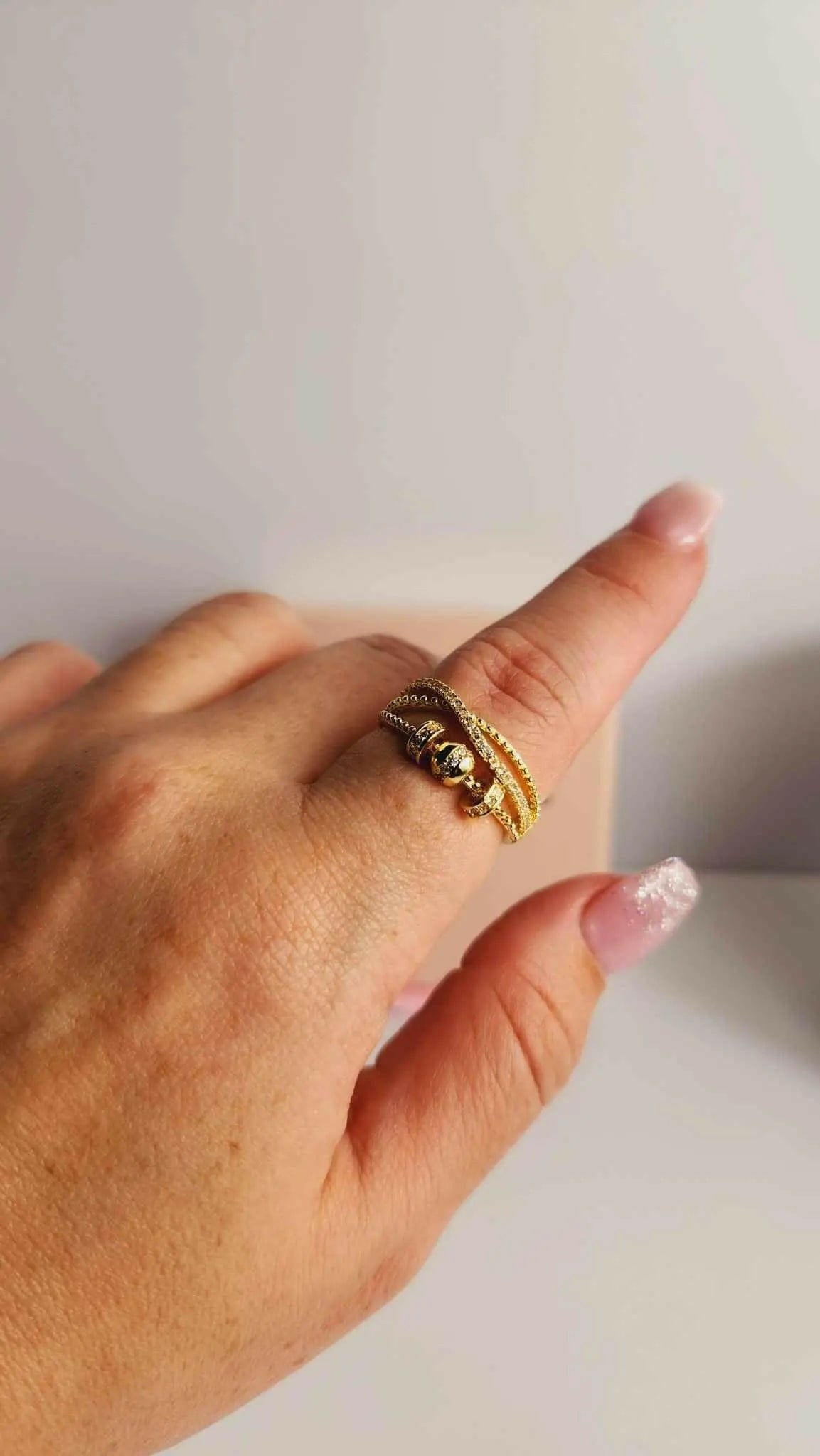 Gold Plated Fidget Spinner Ring