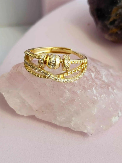 Gold Plated Fidget Spinner Ring