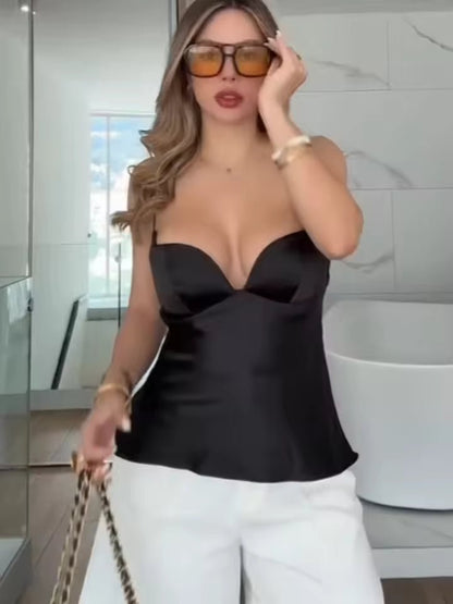 Elizabeth Satin Sling Top