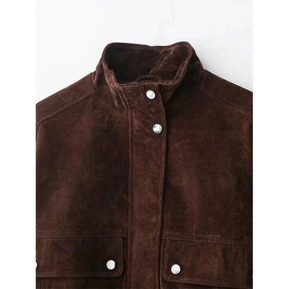 Nadine Suede Bomber Jacket