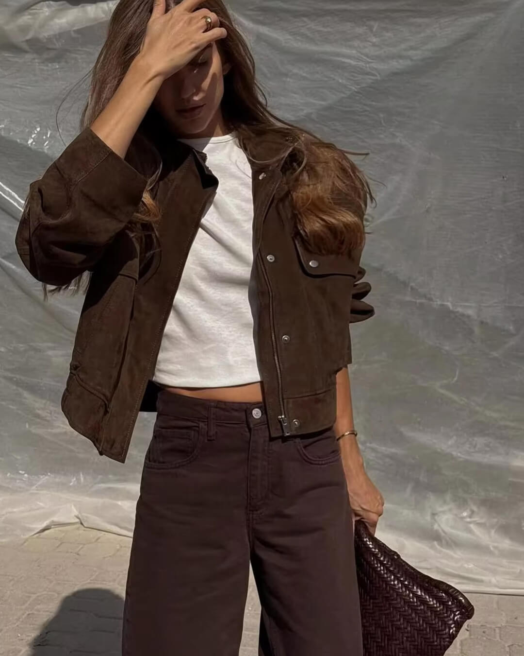 Nadine Suede Bomber Jacket